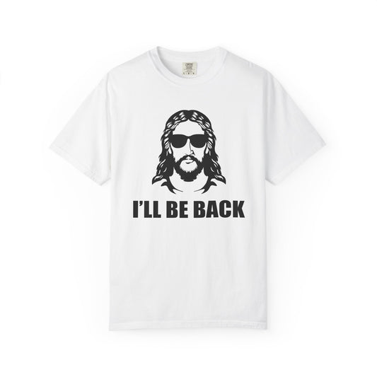 Jesus 'I'll Be Back' Sunglasses Portrait T-Shirt
