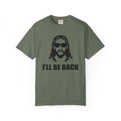 Jesus 'I'll Be Back' Sunglasses Portrait T-Shirt