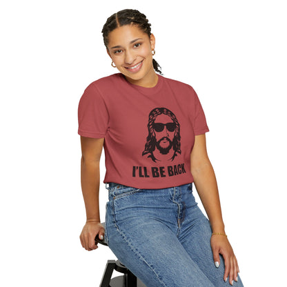 Jesus 'I'll Be Back' Sunglasses Portrait T-Shirt