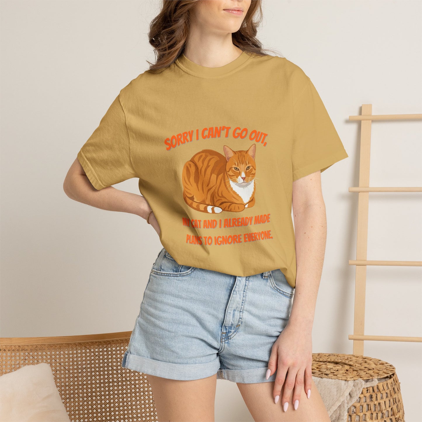 Sorry I Cant Go Cat - T-Shirt