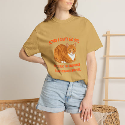 Sorry I Cant Go Cat - T-Shirt