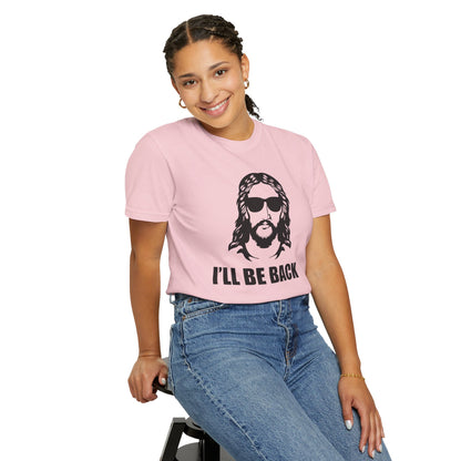 Jesus 'I'll Be Back' Sunglasses Portrait T-Shirt