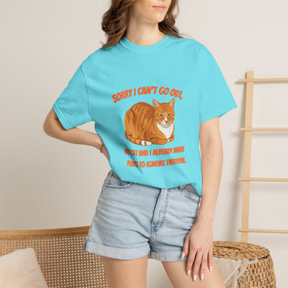 Sorry I Cant Go Cat - T-Shirt