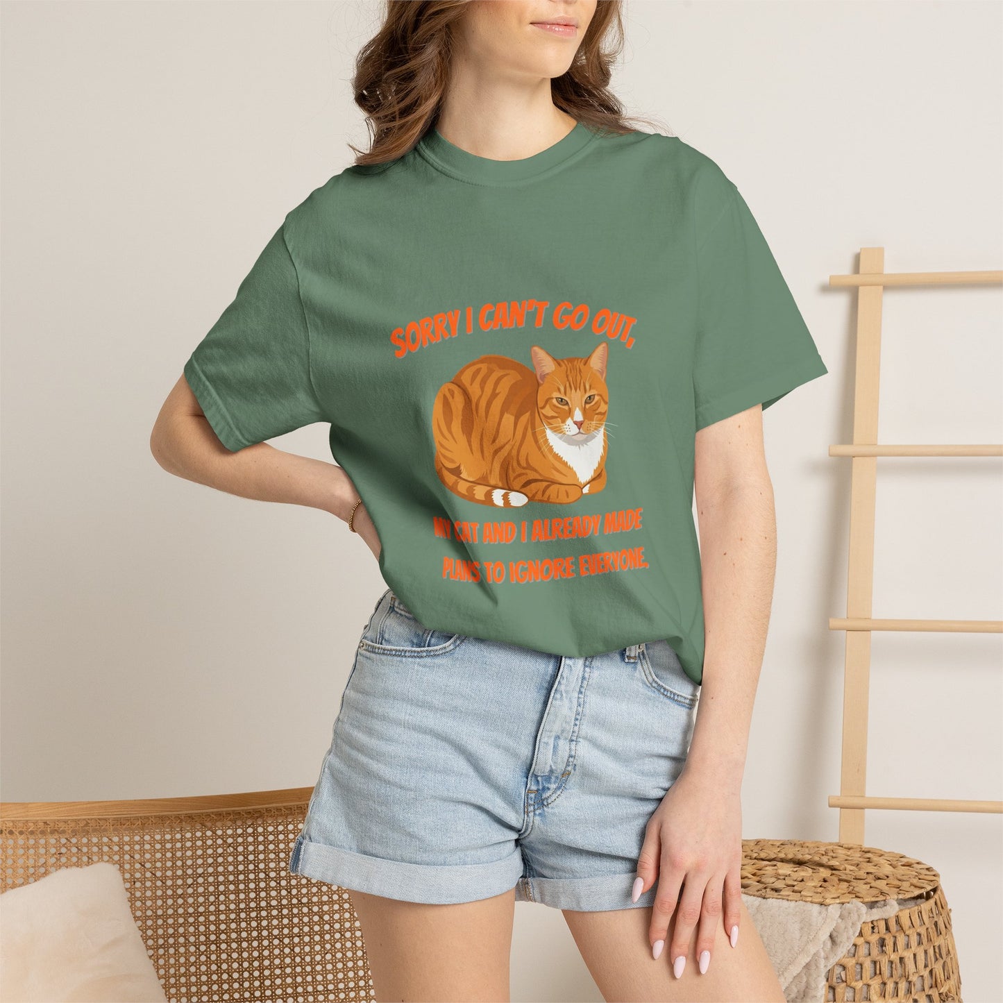 Sorry I Cant Go Cat - T-Shirt