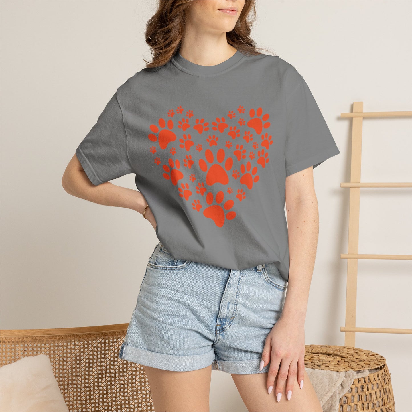 Heart Footprint Dogs - T-Shirt