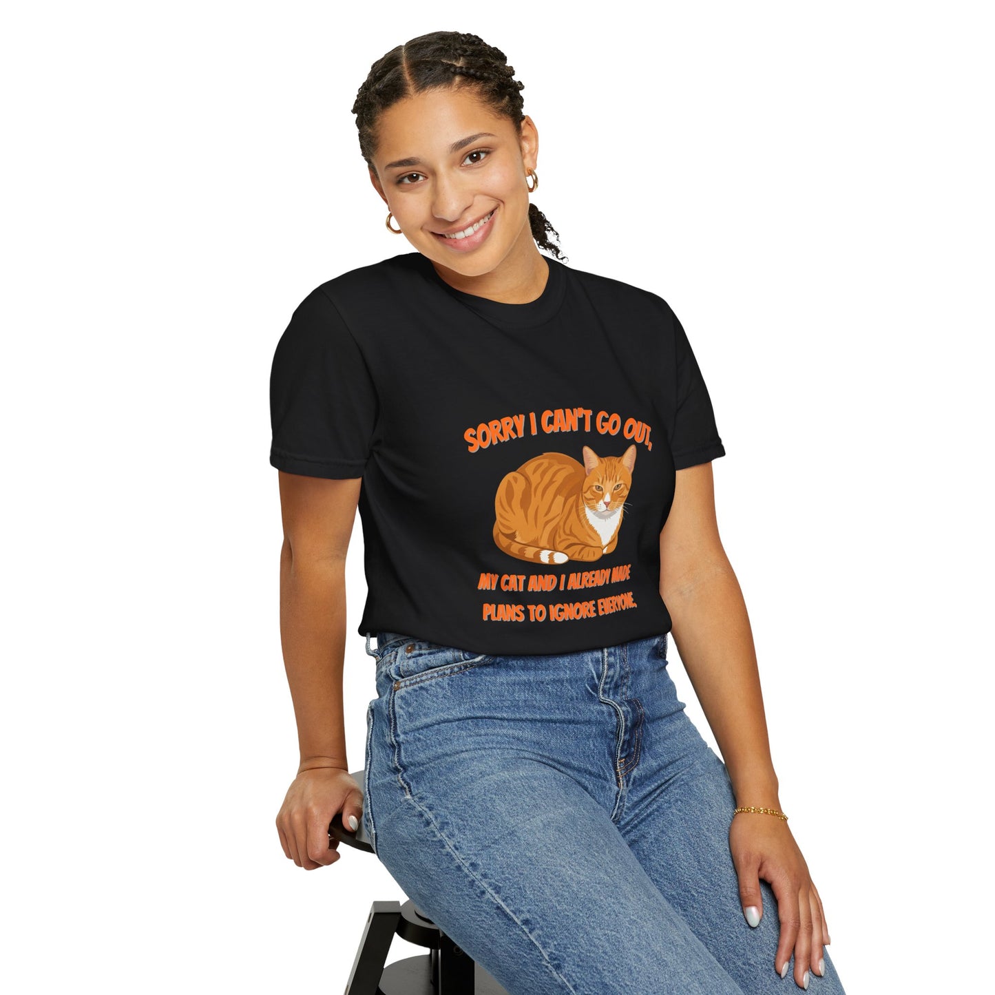 Sorry I Cant Go Cat - T-Shirt