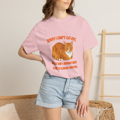 Sorry I Cant Go Cat - T-Shirt