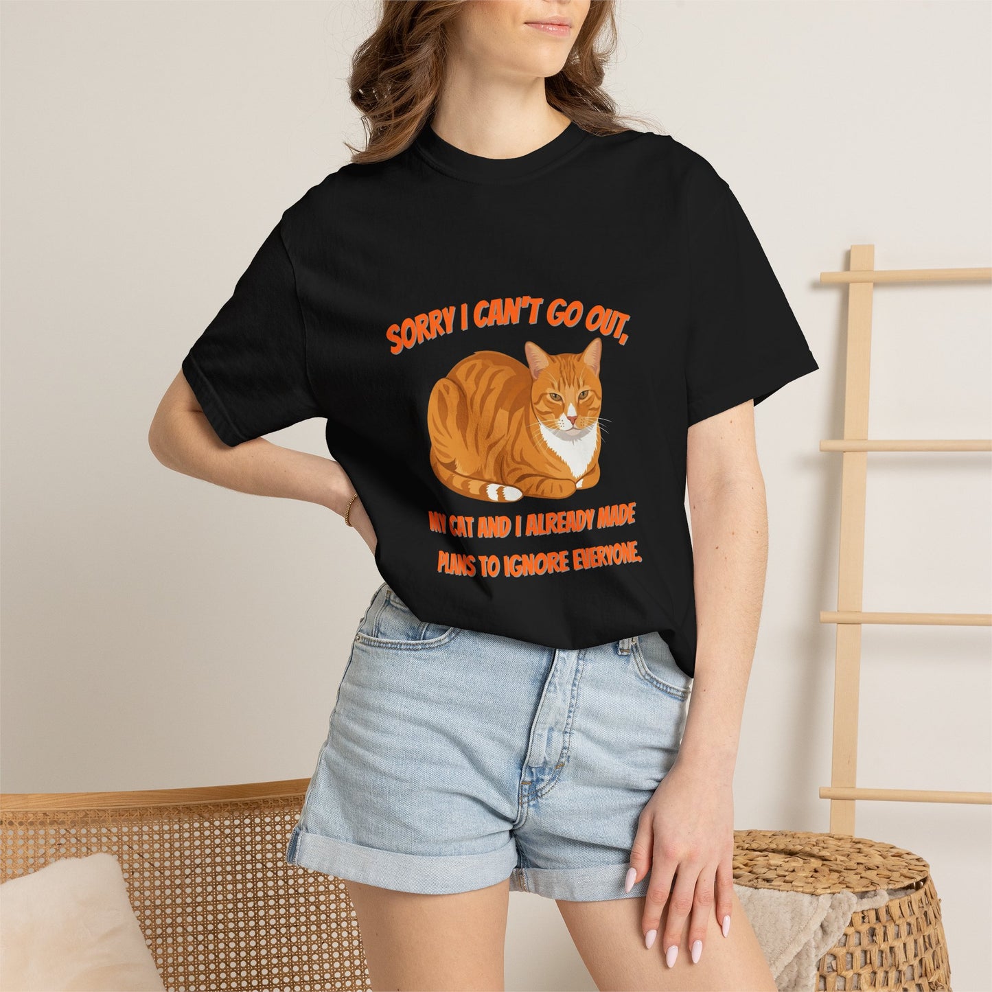 Sorry I Cant Go Cat - T-Shirt