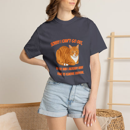 Sorry I Cant Go Cat - T-Shirt