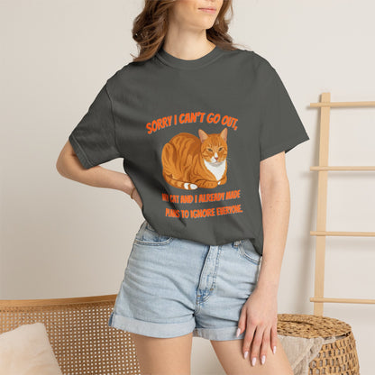 Sorry I Cant Go Cat - T-Shirt
