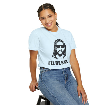 Jesus 'I'll Be Back' Sunglasses Portrait T-Shirt