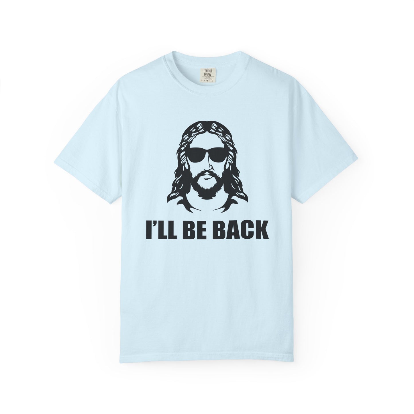 Jesus 'I'll Be Back' Sunglasses Portrait T-Shirt