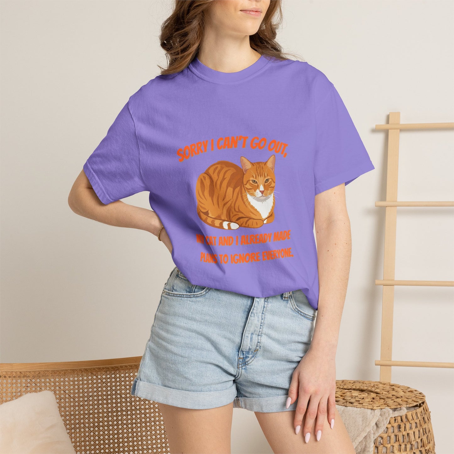Sorry I Cant Go Cat - T-Shirt
