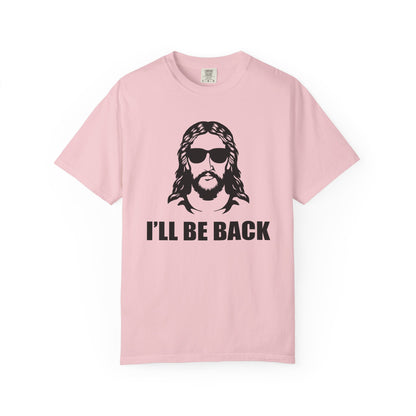 Jesus 'I'll Be Back' Sunglasses Portrait T-Shirt