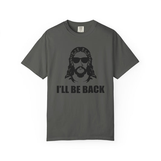 Jesus 'I'll Be Back' Sunglasses Portrait T-Shirt