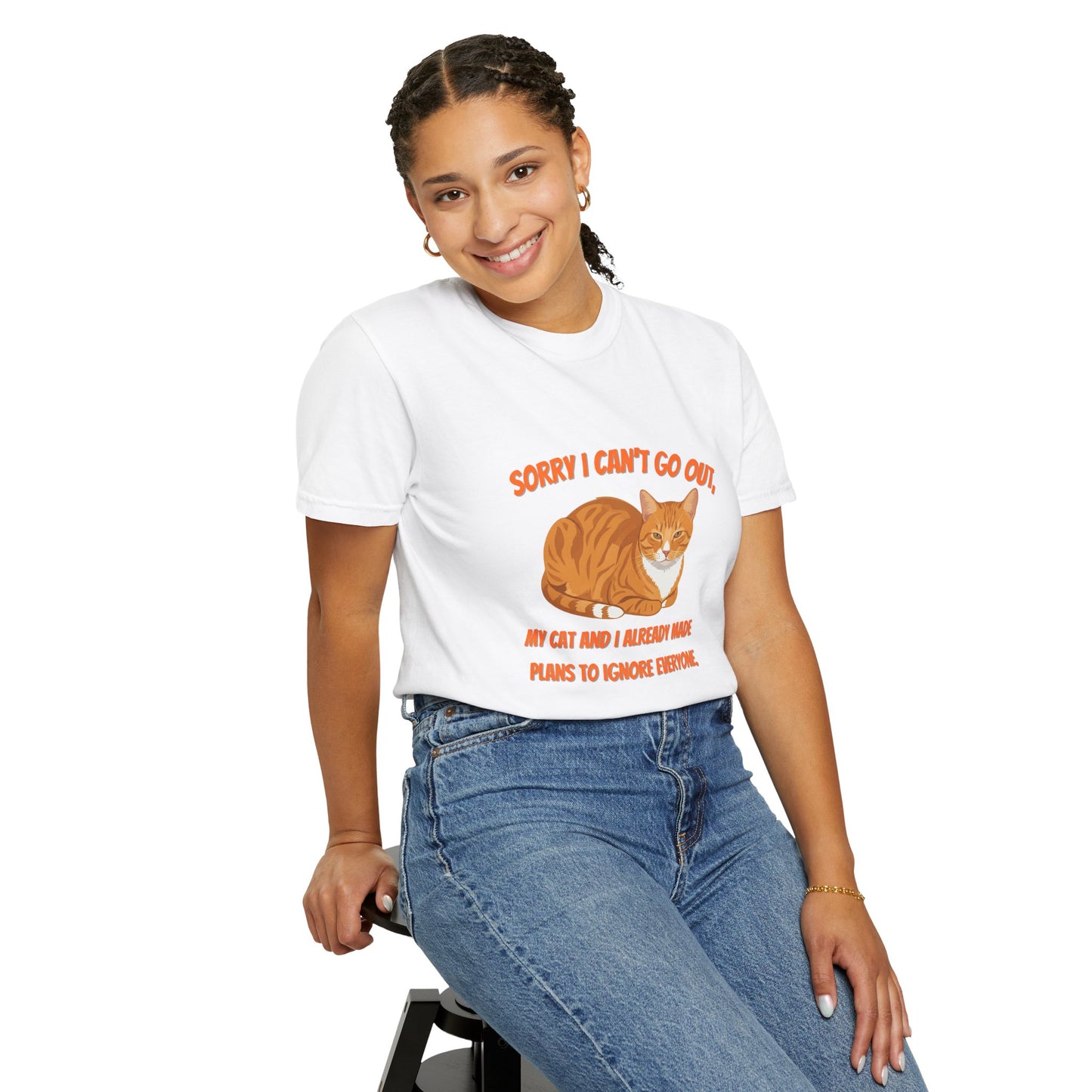Sorry I Cant Go Cat - T-Shirt