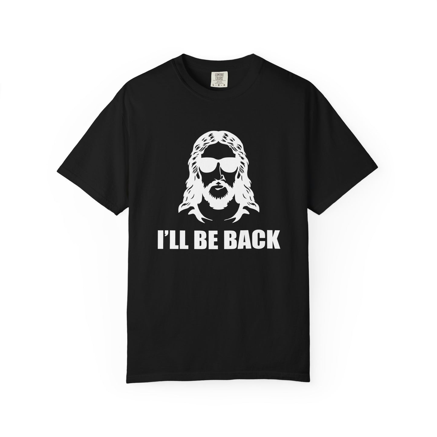 Jesus 'I'll Be Back' Sunglasses Portrait T-Shirt