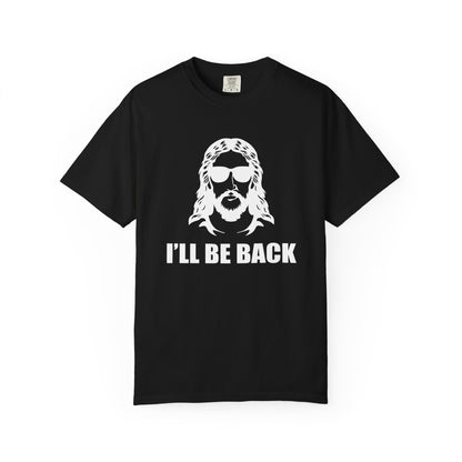 Jesus 'I'll Be Back' Sunglasses Portrait T-Shirt