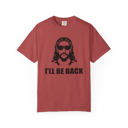 Jesus 'I'll Be Back' Sunglasses Portrait T-Shirt