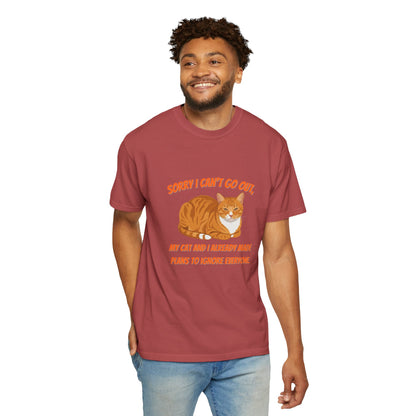 Sorry I Cant Go Cat - T-Shirt