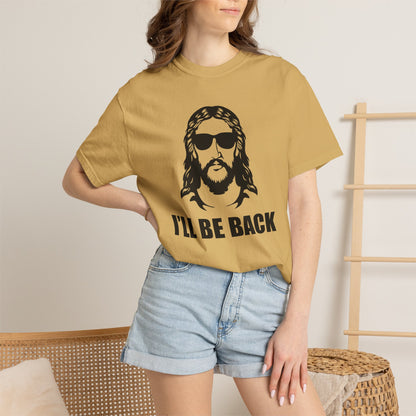 Jesus 'I'll Be Back' Sunglasses Portrait T-Shirt