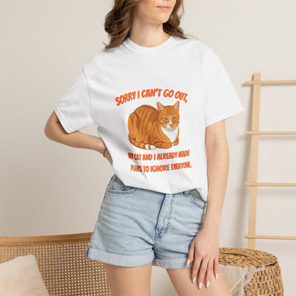 Sorry I Cant Go Cat - T-Shirt