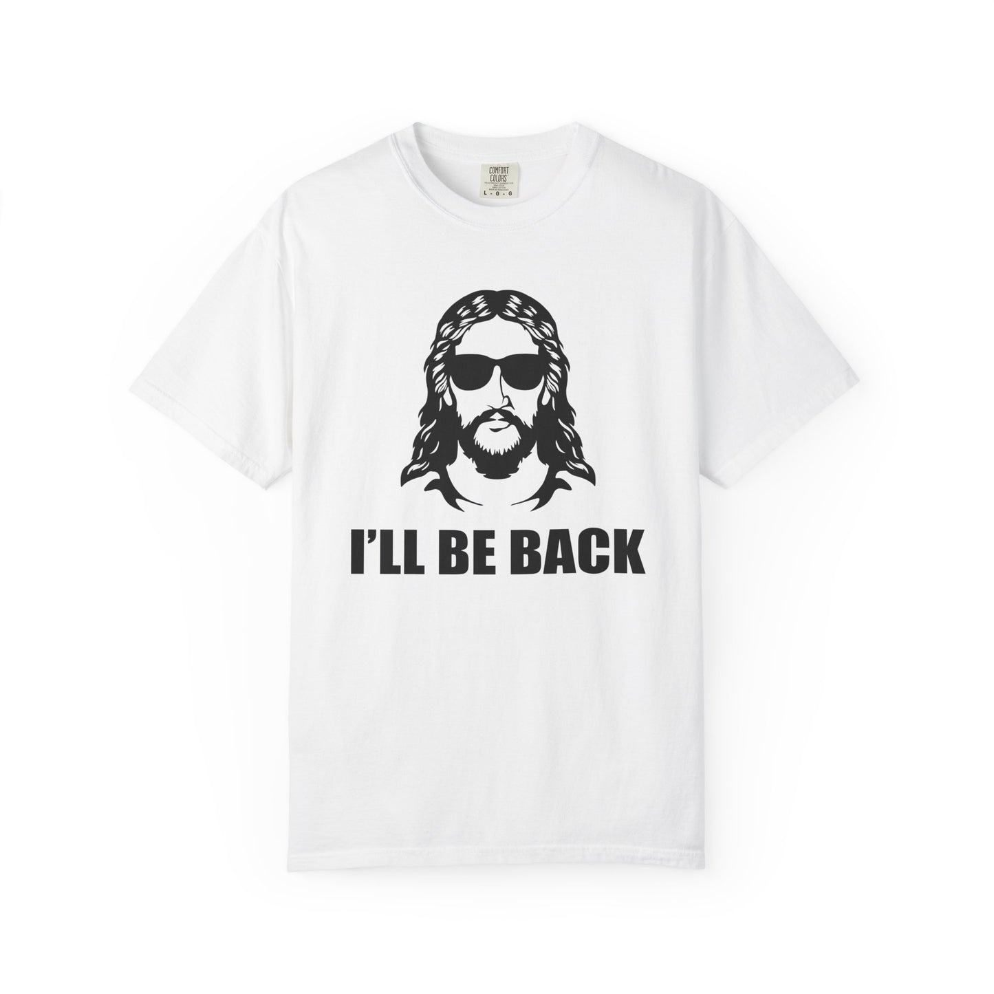 Jesus 'I'll Be Back' Sunglasses Portrait T-Shirt