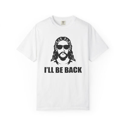 Jesus 'I'll Be Back' Sunglasses Portrait T-Shirt