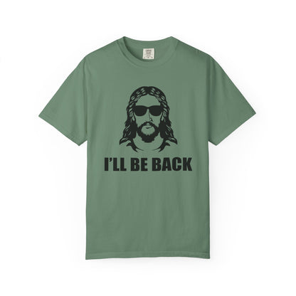 Jesus 'I'll Be Back' Sunglasses Portrait T-Shirt