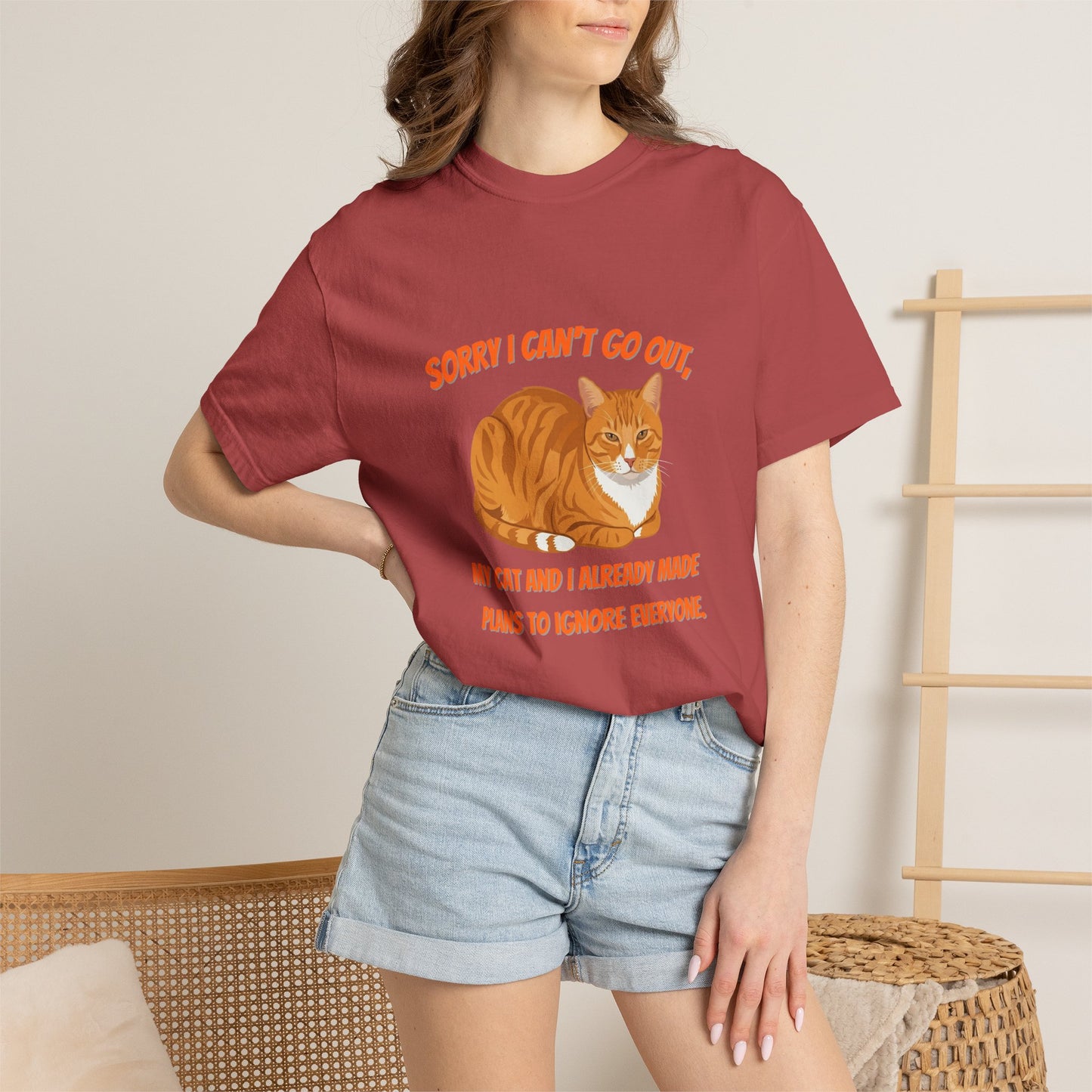 Sorry I Cant Go Cat - T-Shirt