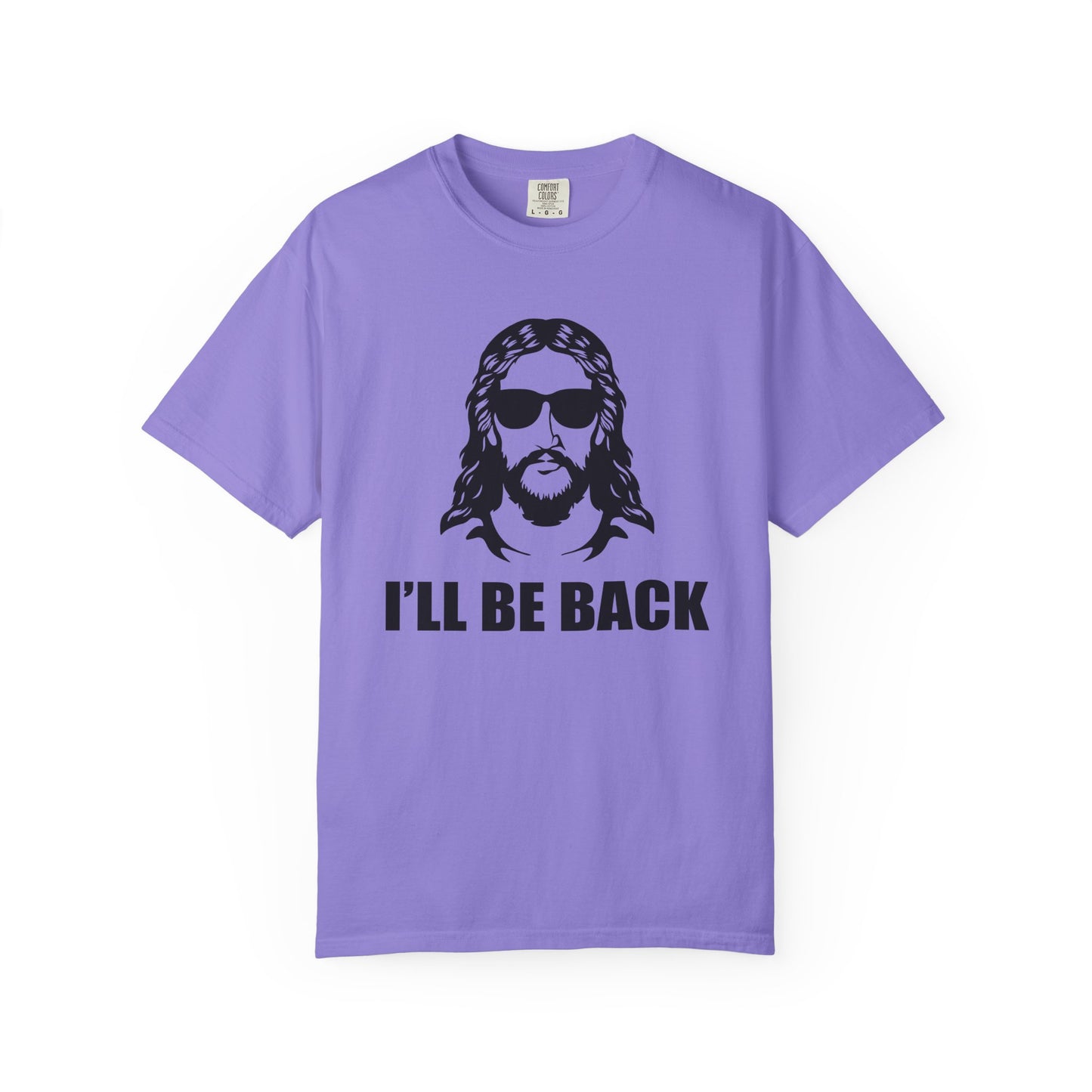 Jesus 'I'll Be Back' Sunglasses Portrait T-Shirt