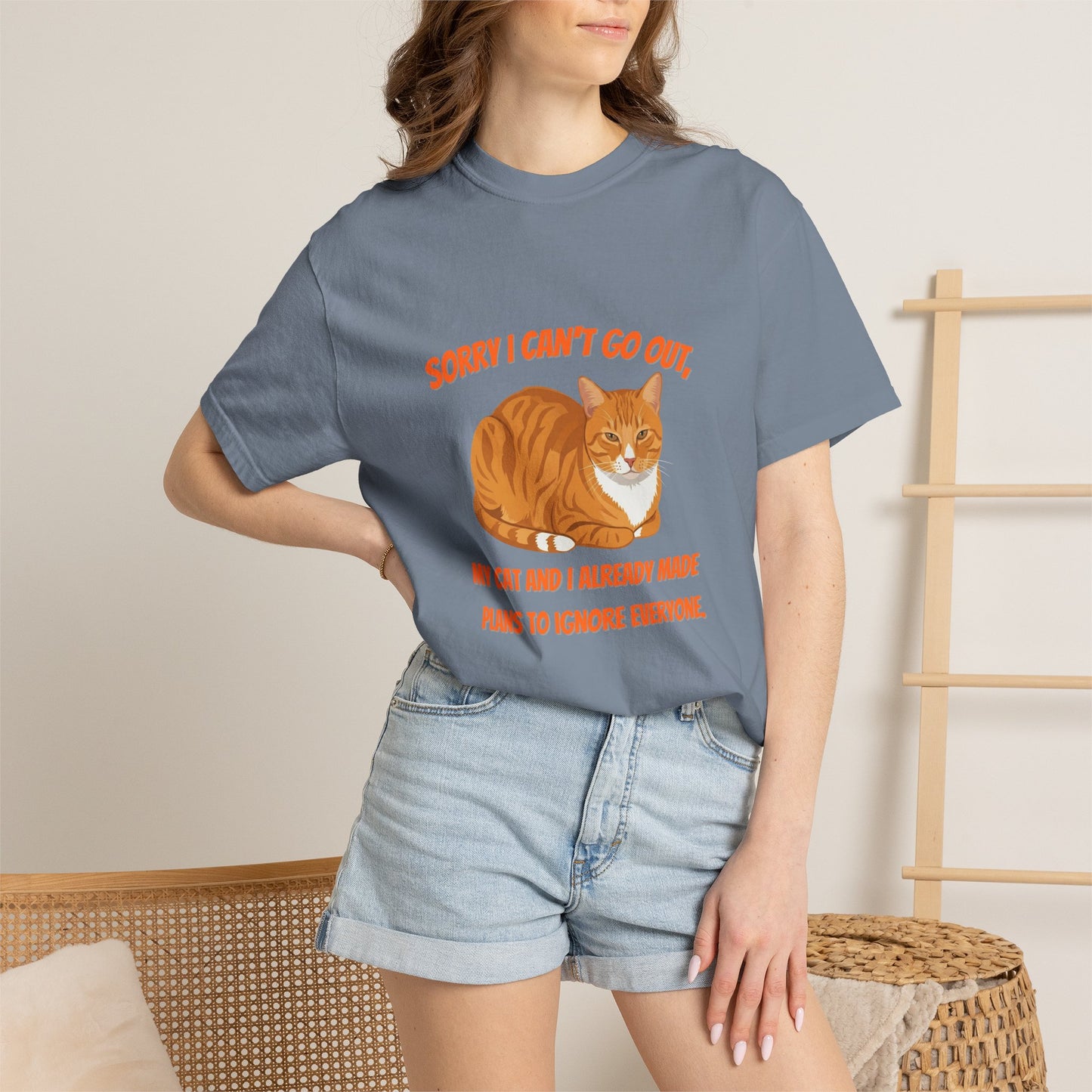 Sorry I Cant Go Cat - T-Shirt